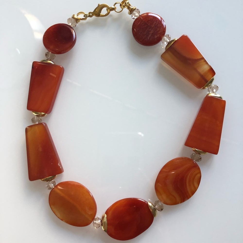Gorgeous Amber Beaded Necklace 18”